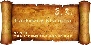 Brandenburg Klarissza névjegykártya